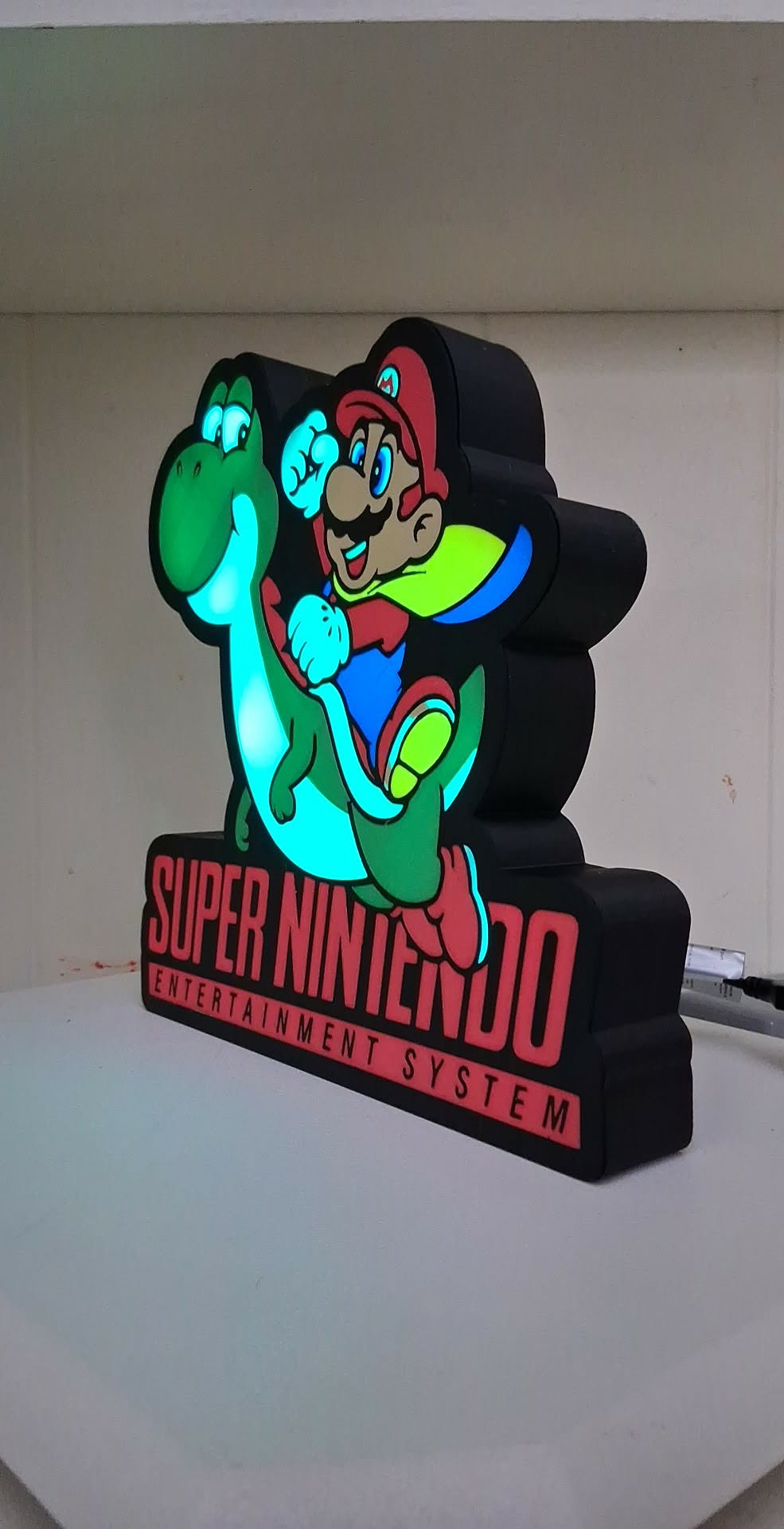 Mario Yoshi LED light box – custom 3D printed – Lit Layer Creations